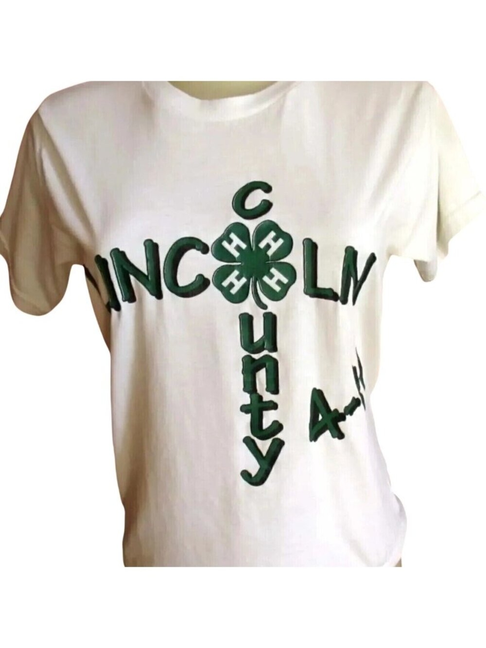Women's Small T-shirt Lincoln County 4-H Jerzees Graphic 1990's Vintage Farm